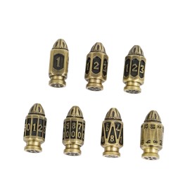 Udixi Metal DND Bullet Dice Set, 7-Die Polyhedral Metal Dice Set with Magazine Cont...