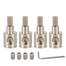 Amp Input Reducer 0 Gauge to 4 Gauge Wire Reducer Power/Ground GA adapters Nickel Plated Brass 4PCS