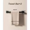 Matte Black Bathroom Hardware Set, Square Towel Bar Set with