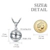 CEKAMA 925 Sterling Silver Basketball Necklace for Men Matte Texture