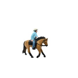 Collectible Wildlife Gifts Horse Toy, Buckskin and Cowboy, Plastic Toy Farm Model 2.5 Inches F7021 B97