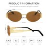 JiSoo Gold Polarised Sunglasses Womens - Retro Oval Sunglasses Vintage