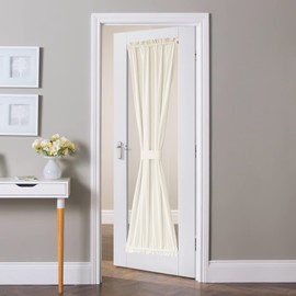 NICETOWN French Door Velvet Curtains - Super Soft Thick Velvet Texture Drapes Room Darkening Window Treatment Set Soundproof Privacy Panel Blinds, Wide 36" by Long 72", 1 Panel, Ivory White