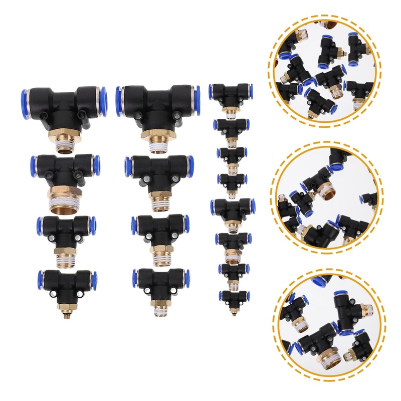 KICHOUSE Plastic Connectors 16pcs Set Air Fittings Kit for Compressor