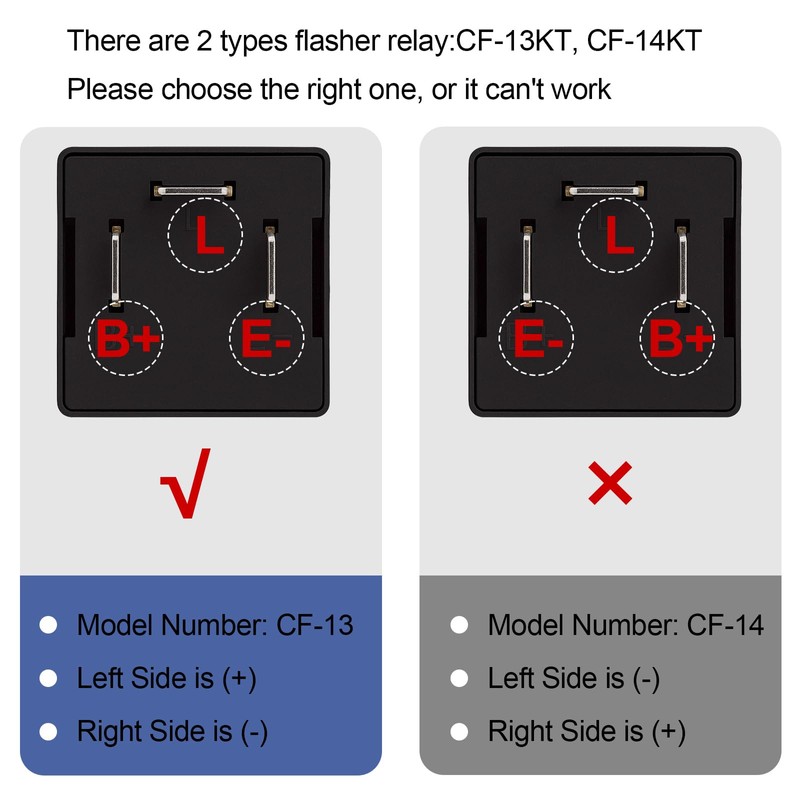 Weasch LED Flasher Relay, CF-13KT, 12V 3 Pin, 0.1W-150W c/m,