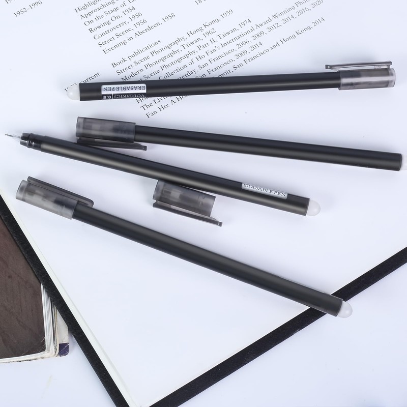 Volcanics Erasable-Gel-Pens Black, 30PCS Fine Point 0.7 mm, Mistakes Dispear