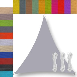 Waterproof Awning, Triangular, 1.6 x 1.6 x 1.6 m, Sun Sail, Balcony Rain Cover, 95% UV Protection, Wind Protection, Canopy, Tarpaulin for Garden, Outdoors, Camping, Patio Swimming Pool, Grey