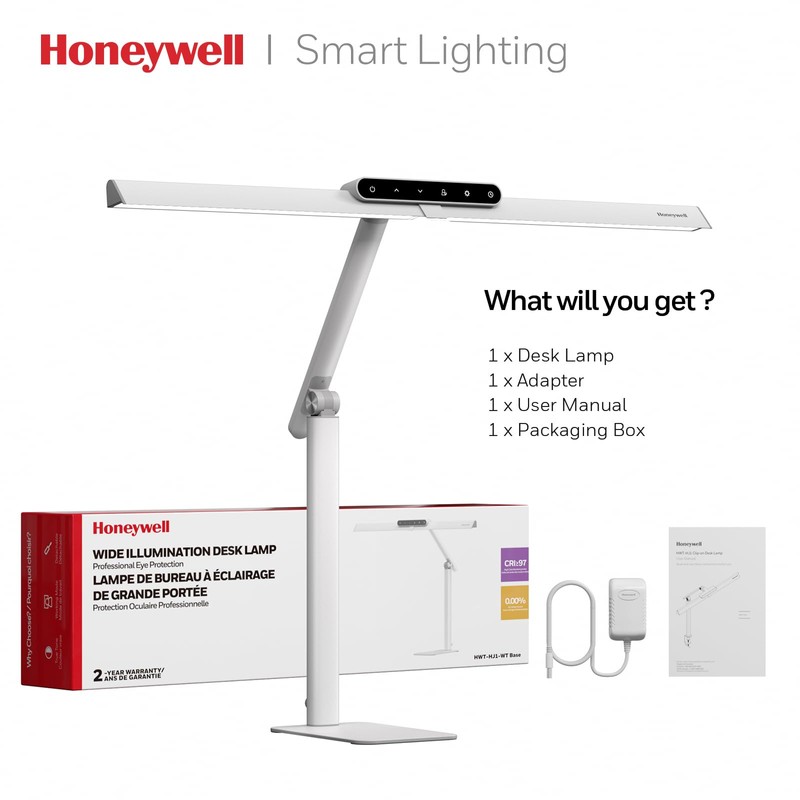 Honeywell LED Desk Lamp with Base - HJ1WT Sunturalux Eye-Caring
