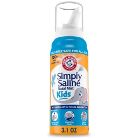 ARM & HAMMER Simply Saline Kids Nasal Mist, Saline Spray for Gentle Nasal Congestion Relief, 3.1 Oz