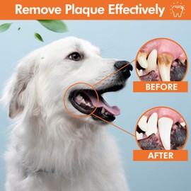 Runsidan Dog Teeth Cleaning Wipes Kit, Dental Finger Wipes for Dogs Cats, Reduces Plaque Tartar, Freshens Breath for Dogs & Cats, 50 Count