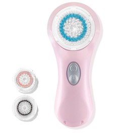 Sonic Facial Cleansing Brush, Ultrasonic Face Scrubber Exfoliator for Women Skin Care, Face Brushes for Cleansing, Exfoliating, Massage, Electric Rechargeable Waterproof 2 Speeds for Home & Travel