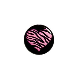 Pink Animal Tiger Print Heart Button Pin for Backpacks or Jackets 1 Inch 76-17