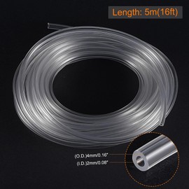 TOP-VIGOR 1mm ID 1.6mm OD PVC Clear Vinyl Tubing, 2M Length Food Grade Flexible Water Pipe, Plastic Tube for Transfer Water, Oil, Air, Powders & Fine Granules
