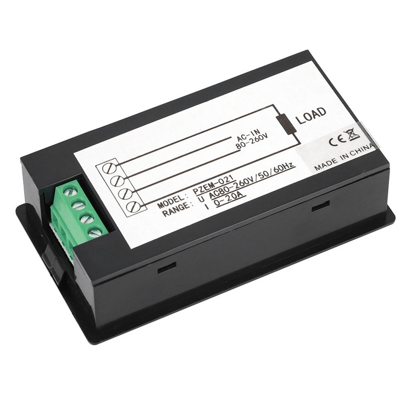 PZ-021 20A Digital AC LCD Voltage Current Power Energy Meter