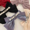 CHENGZI Pearl bow hair clip, fairy satin large hair clip,