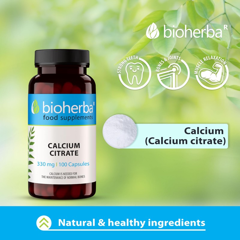 Calcium Capsules - 330 mg Calcium Citrate - 100 Capsules