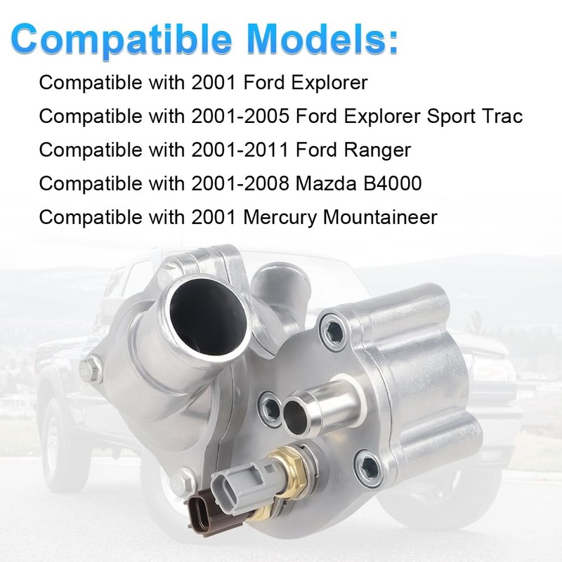 Upgraded Aluminum Thermostat Housing Assembly Compatible with 2001-2005 Ford Explorer,