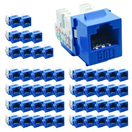 Beszin Cat.6A 10G RJ45 Keystone Jack Blue (50-Pack)