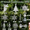Pack of 63 Christmas Tree Decorations, DIY Acrylic Snowflakes Icicle