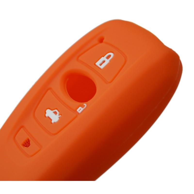 Orange Silicone Key Fob Cover Case Protector Compatible with Subaru