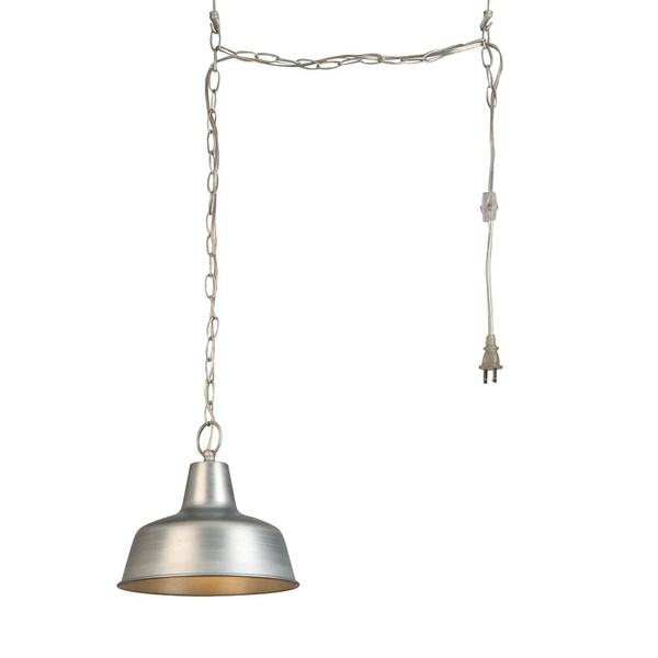 Design House 579409 Mason 1-Light Adjustable Ceiling Mount Hanging Pendant with a Farmhouse Style, Swag, Galvanized