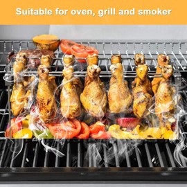 BaokiTook 2 Packs Grill Rack, Chicken Leg and Wing Rack, 14 Slots Chicken Drumsticks Holder, Stainless Steel Roaster Stand for Smoker Grill, Oven, BBQ Accessories