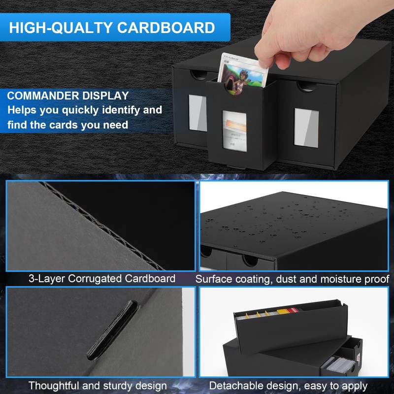 12000+ Trading Card Storage Box for Commander Display, Card Deck
