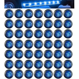 Aokzeeo 50pcs 3/4 Inch Blue LED Marker Lights, Side Indicator, Clearance, Boat, RV, Truck, Trailer, Marine, 1 Year Warranty
