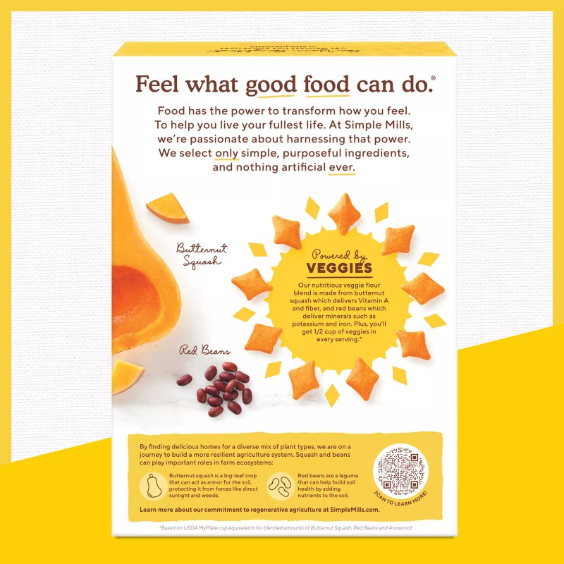 Simple Mills Crackers Cheddar 4 oz (Pack of 6)