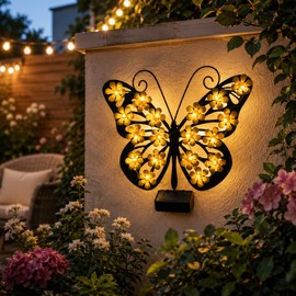 Solar Butterfly Garden Wall Light for Outdoor Decor – LED Fence Lamp for Patio, Yard, Balcony & Gifts