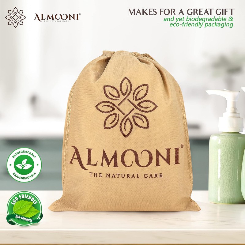 Almooni Mini esponja natural de lufa, esponja exfoliante de ducha