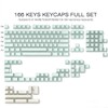 Sunzit Green Keycaps,166 Keys PBT Custom Translucent Keycaps,Cherry Profile Crystal