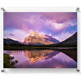 DistinctAndUnique 16" x 20" Clear Acrylic Wall Mount Floating Frameless Picture Frame Double Panel Plexiglass Display with Metal Standoff for Photos Artwork Posters Paintings (Full Frame is 19"x23")