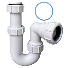 Universal Adjustable Swivel P Trap with Anti-Slip Ring, Telescopic Sink Trap, 40mm (1.1/2") Multi-fit Sink Waste Kit, BS EN2574-1 Compliant Waste Pipe U Bend