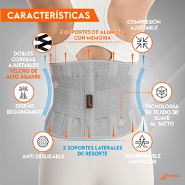 Hyperz - Cinturón de Soporte Lumbar Ajustable, Faja Lumbar para Espalda Aliviar Dolor y Lesiones, livio del dolor de espalda baja, Faja Unisex para Hombres y Mujeres, Unisex (Large)