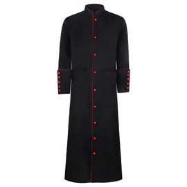iunoket Men's Cassock Robe Priest Pastor Robes Vestments Minister Outfit Clergy Pulpit Clothing Preacher Christian Costume