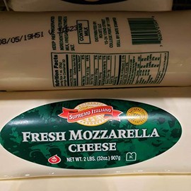Supremo Italiano Fresh Mozzarella Cheese 2lbs Kosher