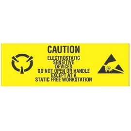 ESD Warning Label 1"x 2 1/2"Caution Electrostatic Sensitive Devices Do Not Open or Handle Except at a Static Free Workstation" - Roll of 500