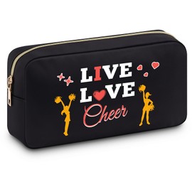 Cheer Gift for Women Cheer Gifts for Team Makeup Bag Cheerleading Gifts Cheerleading Teammate Gift for Women Cosmetic Cheer Bags for Cheerleaders Christmas Birthday Gifts Travel Cosmetic Pouch