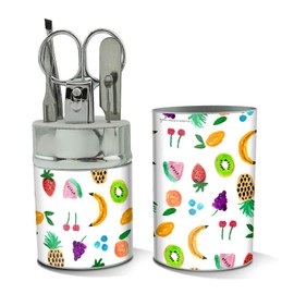 Tiny Fruits Bananas Cherries Grapes Kiwi Pineapples Stainless Steel Manicure Pedicure Grooming Beauty Care Travel Kit