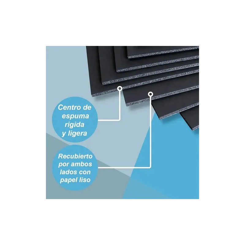 Lamina Espuma Pvc Carton Pluma Foamboard Corte 70x50cm 5 Pzs