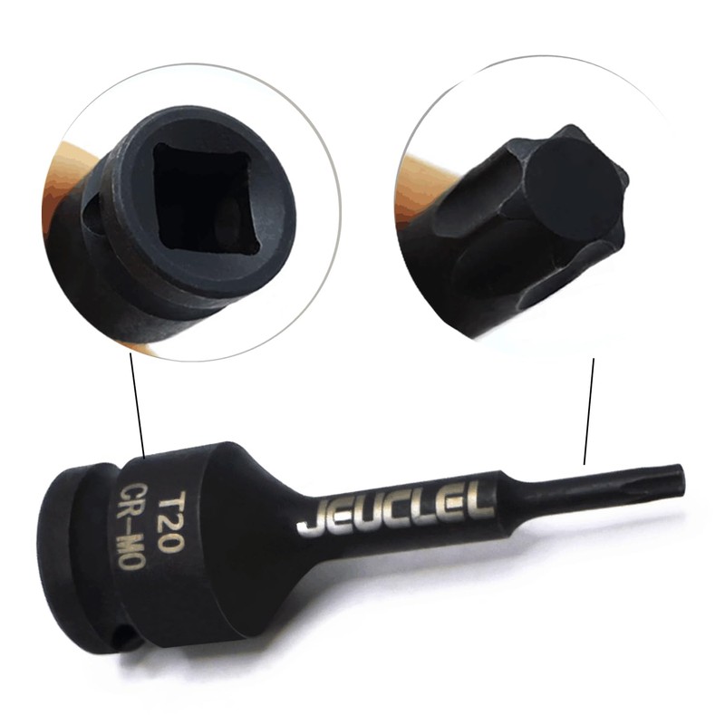 JEUCLEL T20 Torx Star 6 Point Impact Bit Socket, T20