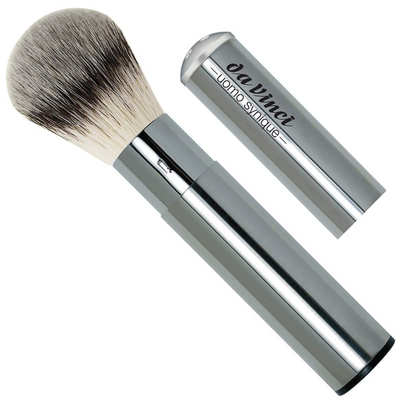 da Vinci Shaving Series 273 UOMO Synique - cepillo para polvo de afeitar, Mango de metal retráctil.