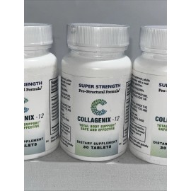 Unbranded 3 Sealed Super Strength Collagenix-12, Collagen Supplement 30 Tabs Each