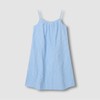 JAJU [JAJU] Women's Cotton Seersucker Sleeveless Pajama Dress_Dark Blue