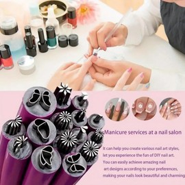 15pcs/Set Nail Art Stamp Pen,Nail Stamping Kit,Precision N/ail Design Tools,Versatile Stamping Kit for Floral and Geometric Patterns,N/ail A/rt Stamper K/it,N/ail A/rt Tools with Different Patterns