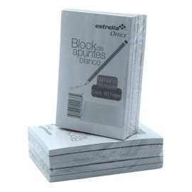 Block De Apuntes Blanco 1/4 Esquela 80 Hojas Con 10 Piezas