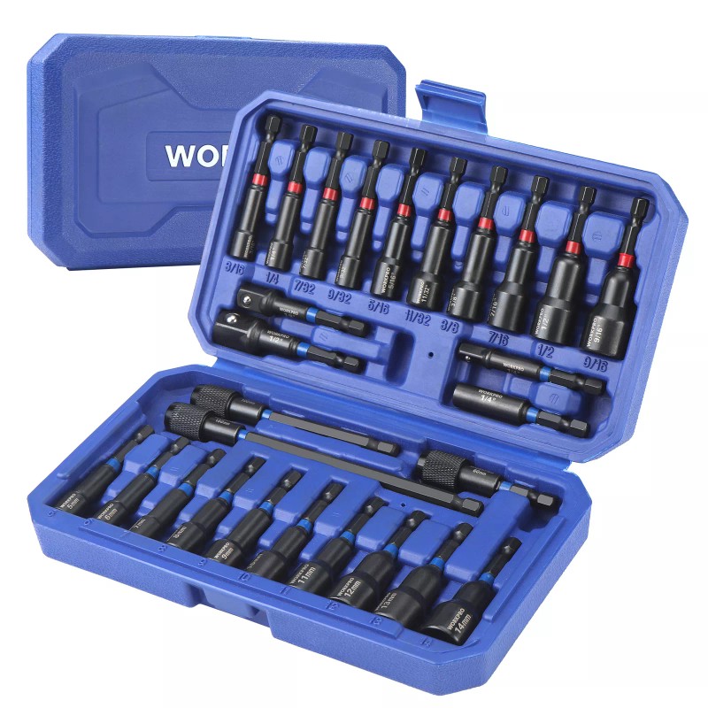 Workpro 27 PCS Magnetic Nut Driver Set Impact Drill Driver