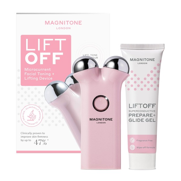 MAGNITONE Lift Off Microcurrent Facial Toning Device, Pink, USB Rechargeable,