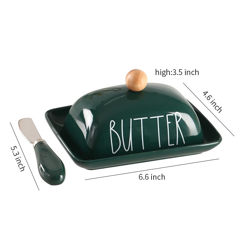 Small Butter Keeper Container with Raised Edge, Porcelain Butter Dish,Butter